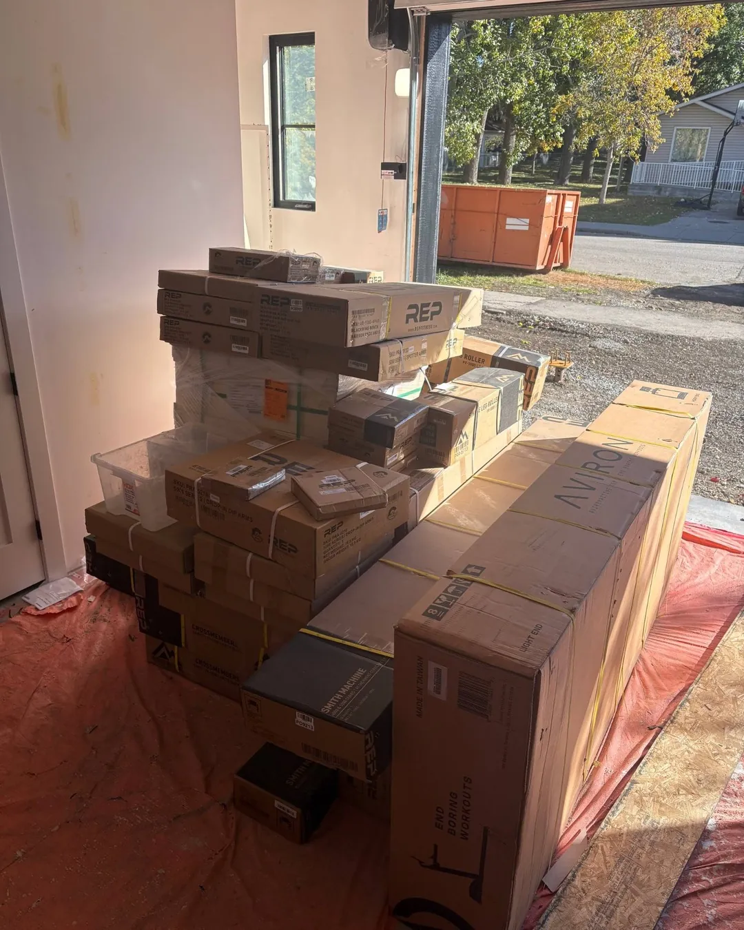 Home gym before assembly